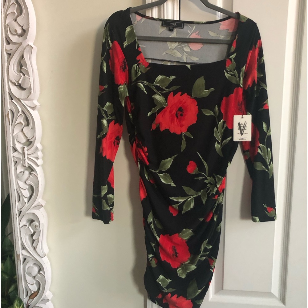 VIBE ruched mini dress NWT
